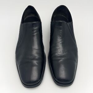 Bruno Magli Black Leather Slip On Loafers Dress Shoes Made In Italy Men’s Sz 11